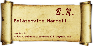 Balázsovits Marcell névjegykártya